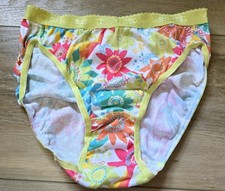 Vintage Victoria's Secret Signature Waistband 100 Cotton Hi-Leg Brief Panties S