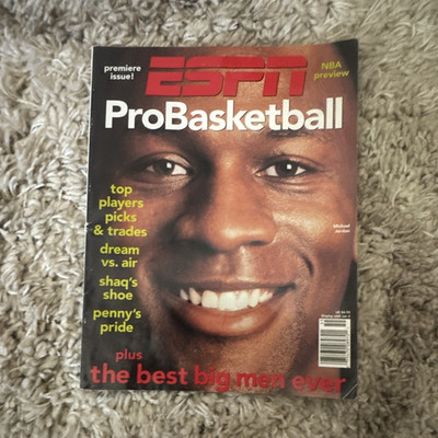 Premier issue of ESPN pro basketball with Michael Jordan on the cover ￼
