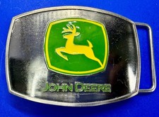 John Deere Trademark Classic Leaping Deer Logo Enamel Spec-Cast Belt Buckle