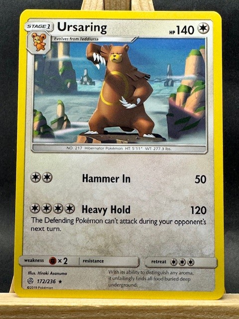 Ursaring Rare Pokemon Trading Card Game Sun & Moon - Cosmic Eclipse 172/236 NM