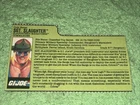 G.I. Joe Vintage 1989 SGT. SLAUGHTER SLAUGHTER MARAUDERS FILE CARD