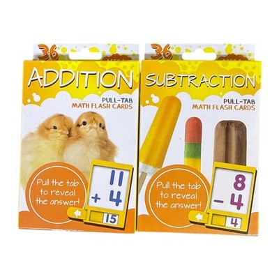 Addition & Subtraction Pull-Tab Math Flash Cards Set   2 Pack Cards