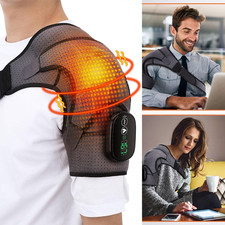 Heated Shoulder Brace Massage Rotator Cuff Support Compression Wrap Rechargeable