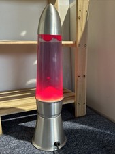 Vintage 1990s Missle Lava Lamp Model LP-10 Red Lava 53 Cms Tall German Made