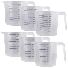 U.S. Kitchen Supply Plastic Measuring Cups with Handles - 32 oz (1000 ml) Liq...