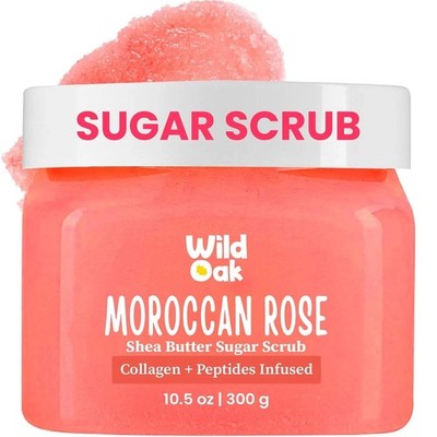 Moroccan Rose Sugar Body Scrub - 300g | Peeling & Moisturizing Skin Polish