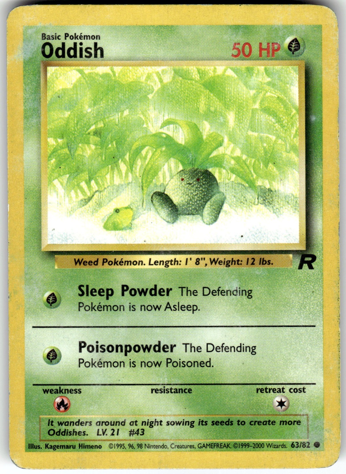 Oddish Unlimited Team Rocket 63/82 2000