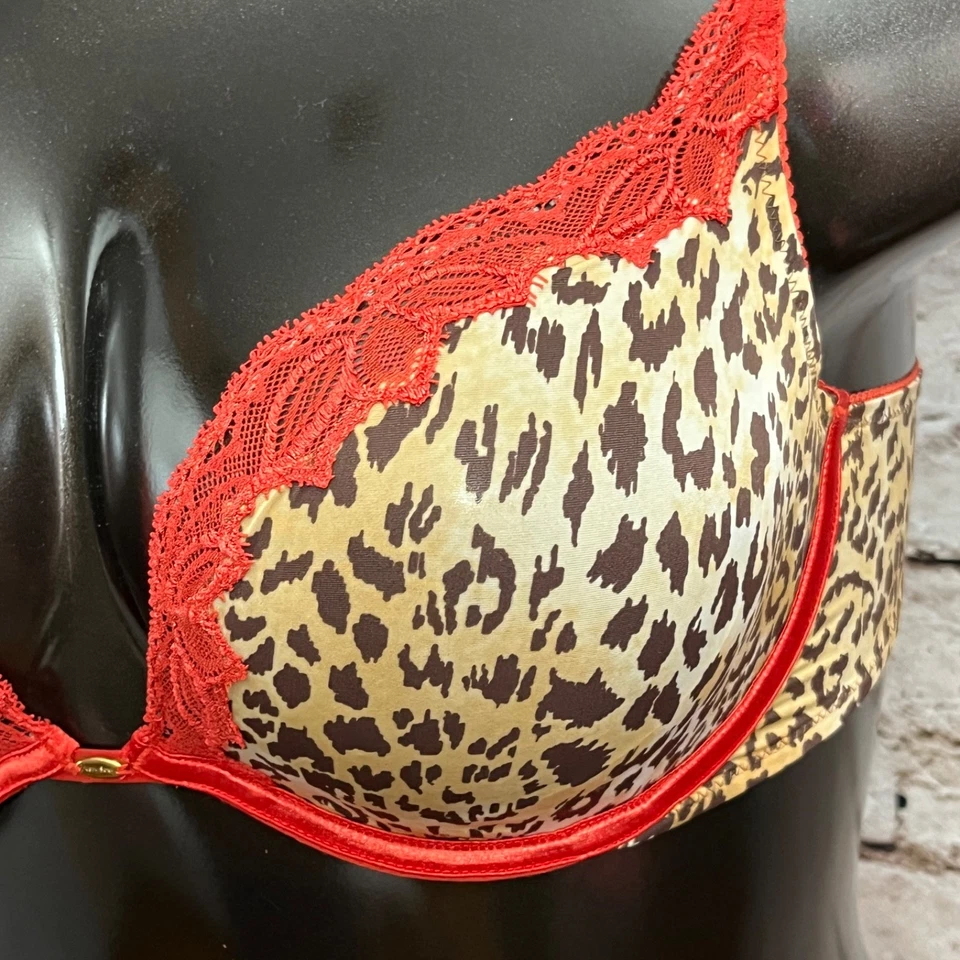 Sujetador Victoria's Secret 38C Muy Sexy Sin Forro Sin Acolchado Guepardo Estampado Animal Foto 3 de 4