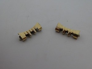 Authentic Omega End Links 11 Beads of Rice Gold Plated 18mm Original