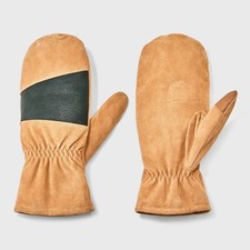 Men's Mixed Leather Dress Pig Suede Mittens - Goodfellow  Co  Tan S/M