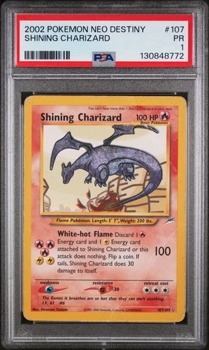 2002 POKEMON NEO DESTINY #107 SHINING CHARIZARD PSA 1