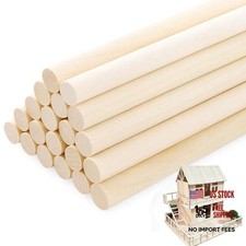 Santoy 20 PCS Wooden Dowel Rods &ndash; 3/8 x 15 Inch Round Unfinished Hardwood