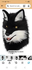 Animal Wolf Mask Cosplay Costume Accessories Furry Faux Fur Dog Fox Full Head...