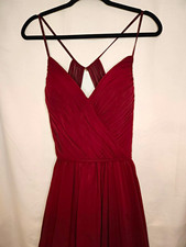 Morilee Madeline Gardner Burgundy Chiffon Sleeveless Floor-Length Dress 10