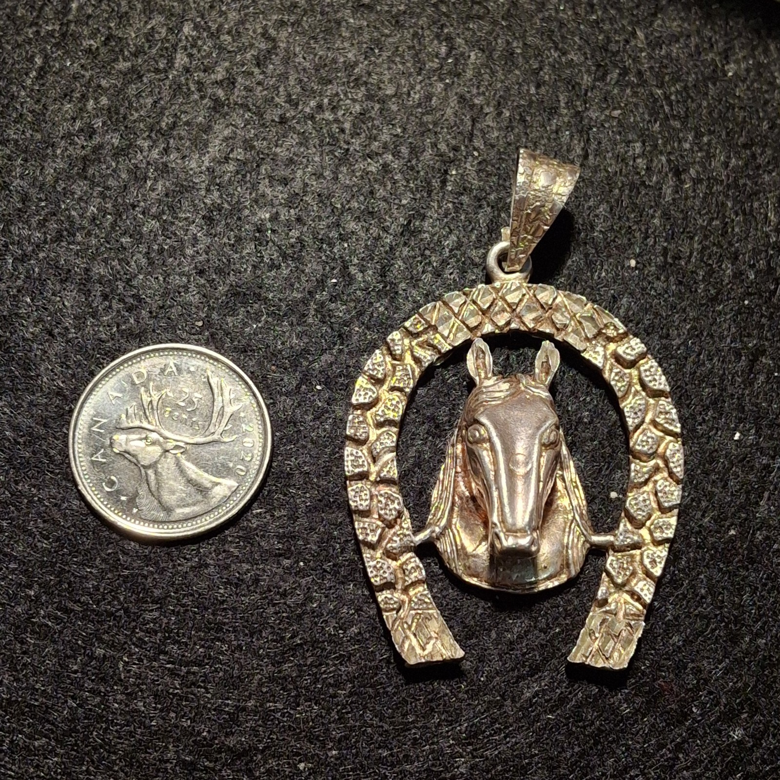 Quality Large Solid Sterling Silver Horse with Ho… - image 3