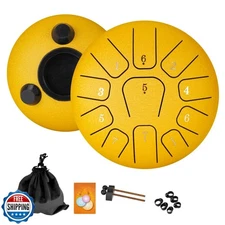 Miwayer Steel Tongue Drum, 6 Inch 11 Notes, Rain Chime Drum for Garden, Chakr