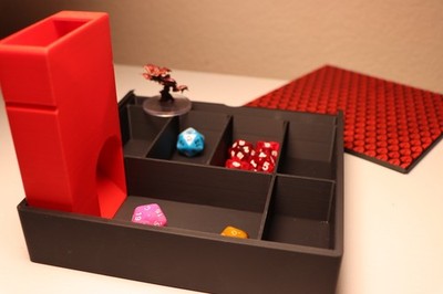 Dice Box With Dice Tower Dungeon and Dragons RPG Holds 1 Pencil Mini's And Dice
