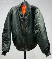 Rothco Men's Size M Olive Green/Orange Lining MA-1 Flight Jacket Pre-Owned