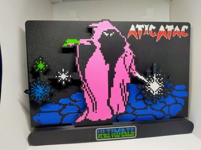 Atic Atac ZX Spectrum 3D gedrucktes Regal Display