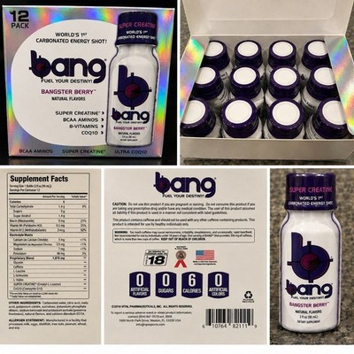 Bang Energy Shot Bangster Berry 12 Pack VPX Super Creatine BCAA Discontinued