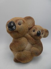 AUSTRALIAN KOALA STATUE FIGURINE MONEY BOX PLUSH VELVET COVERED PLASTIC