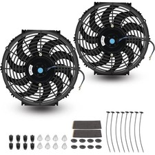 2x 12" 12V 80W Slim Electric Radiator Cooling Fan Push/Pull 1730CFM