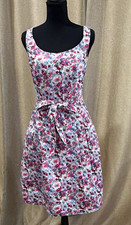 Tommy Hilfiger Women’s Floral Sleeveless Scoop Neck Tie Waist Lined Dress 6