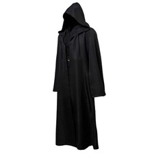 GraduationMall Men Hooded Cloak Black Sith Robe Halloween Cosplay Costume for...