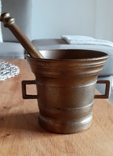 Schöner, großer Mörser mit Pistill aus Messing - Deko