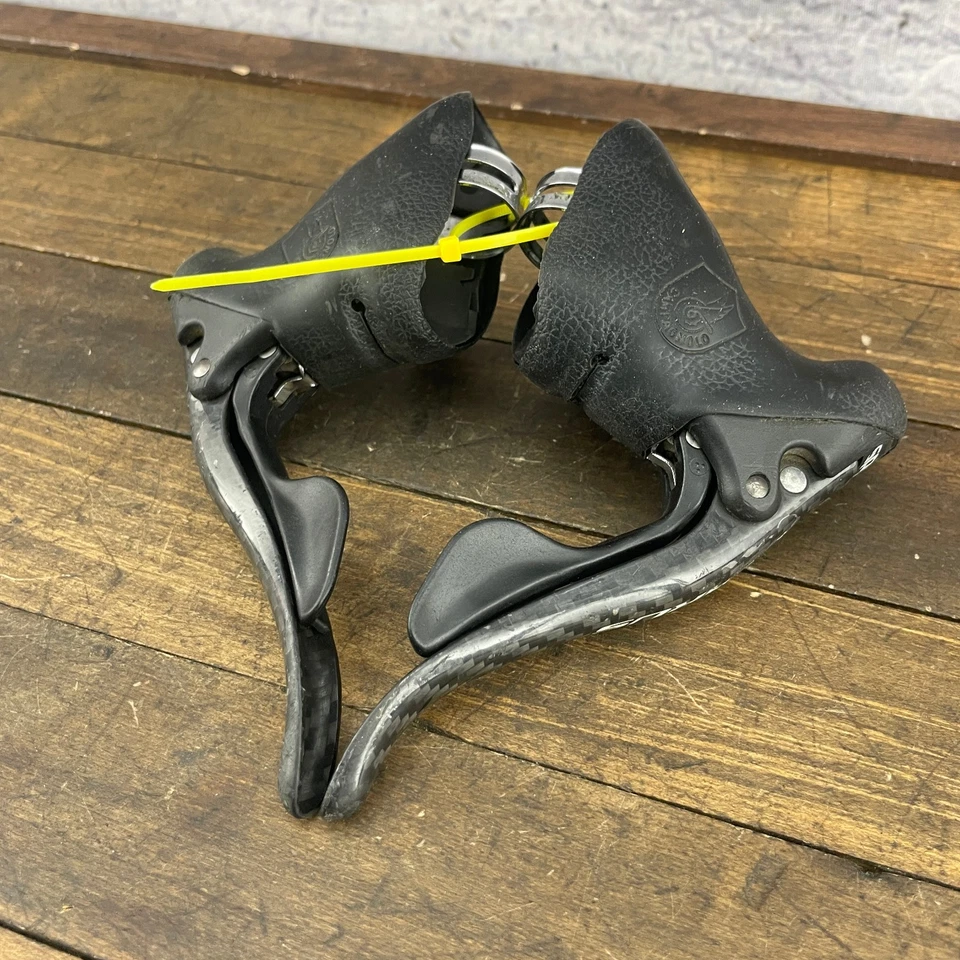 Campagnolo Chorus Carbon Fiber Shift Levers 10 Speed Drop Bar Shifter Set 10s A2 - Image 2 of 4