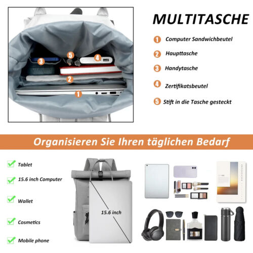 Tan Tomi Roll-up-Rucksack 301-7-HGR - Bild 4 von 7
