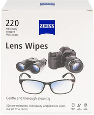 Zeiss Lens Wipes, White, 220 Count  