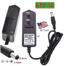 US Plug AC/DC 6.5V 1A 1000mA Switching Power Supply Cord adapter 5.5x2.1mm