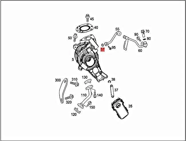 Genuine MERCEDES Lubricating oil line at cylinder head O-ring 