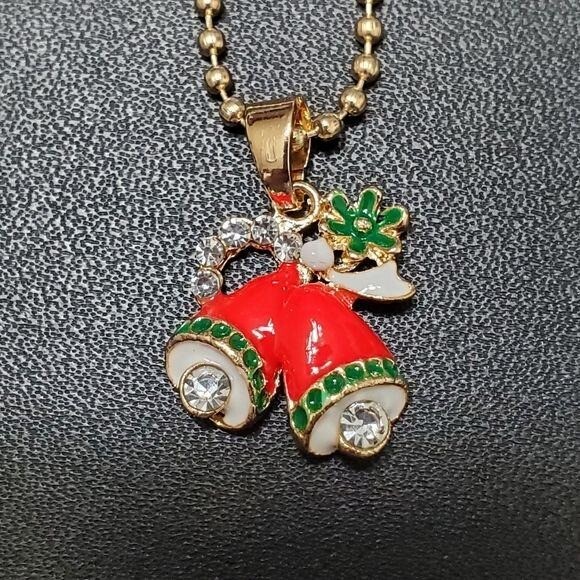 Jingle all the way gold tone bell necklace Gem