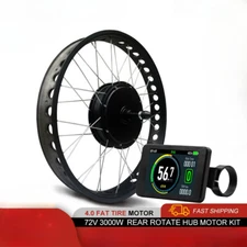 72V 3000W E-bike Conversion Kit 4.0Tyre Dropout 170mm Rear Hub Motor Wheel