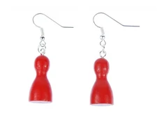 Figur Earrings Miniblings Board Game Cone Wood Figure Red