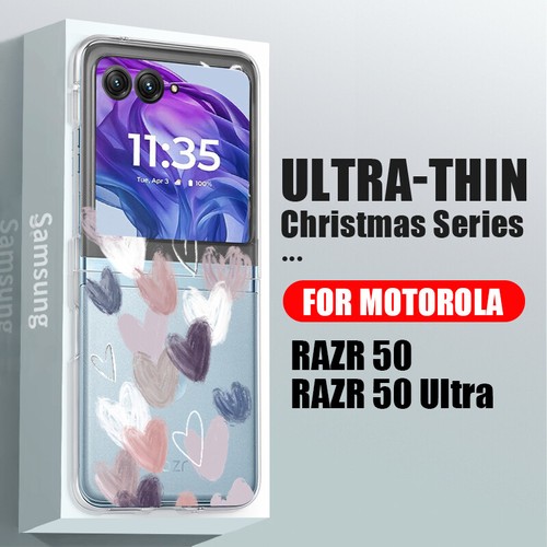 Case Cover For Motorola Razr 50 40 Ultra Shockproof Pattern Clear Slim Hard - Picture 14 of 15