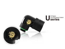 Bitspower G1/4" Matt Black Dual Rotary Angle Compression Fitting CC6 Ultimate