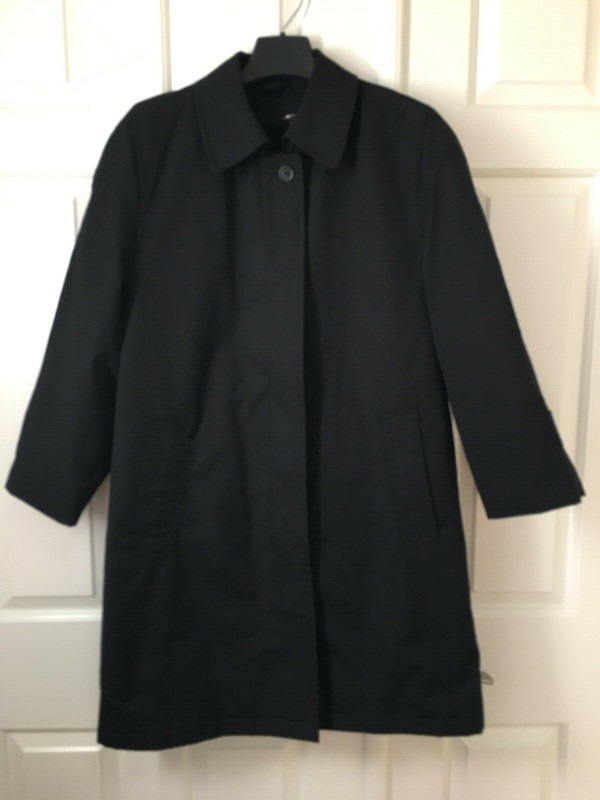 Newport Harbor Women's Black Raincoat, lined, Sz Petite 2