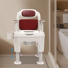 Portable Bedside Toilet Chair Shower Commode Seat Bathroom Potty Stool Adult