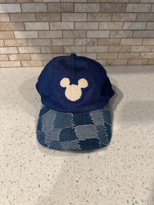 Disney Mickey Mouse OOAK Patchwork Distressed Hat Adjustable Size OS Disney Parks Mickey Mouse Patchwork Embroidered Painter  main image 2