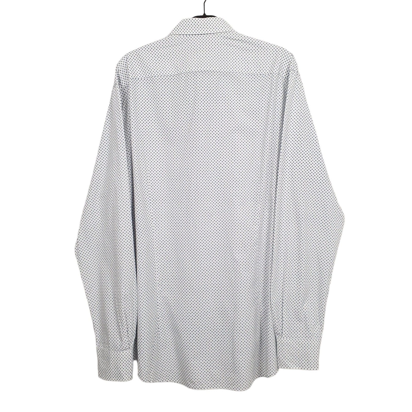 TOMMY HILFIGER White Shirt Pattern Design Long Sleeve Casual Mens L image 3