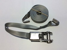 316 Stainless Ratchet Strap Grey 25mm Hook Boat Sail Dinghy Rib Jet Ski Trailer