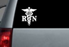 6" White Vinyl "RN" Decal - MADE IN THE USA