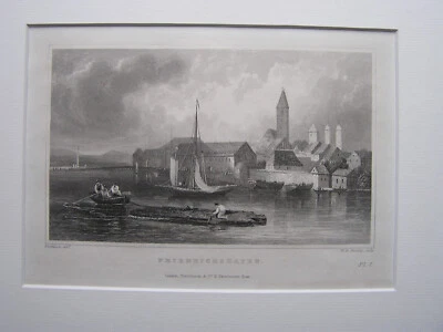 Stahlstich TOMBLESON 1832 Ansicht von  Friedrichshafen Bodensee 24x30 - Bild 1 von 3
