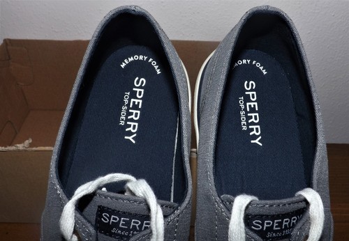 SPERRY TOP SIDER PIER EDGE WASHED GRAY CANVAS COMFY INSOLE SHOES WOMEN SIZE 7.5 - Picture 7 of 9