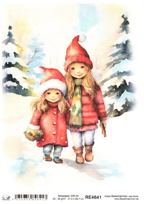 Reispapier A4 Strohseide Weihnachten Weihnachtsgnom Wichtel Kinder RE4641