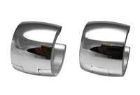 Kikuchi Klassische Ohrringe Titan Edelstahl Creolen 10Mm Extra Breit Silber