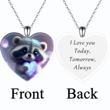 Colorful Animal Heart-shaped Pendant Necklace